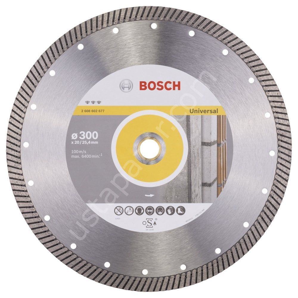 Bosch - Best Serisi Genel Yapı Malzemeleri İçin Turbo Segmanlı Elmas Kesme Diski 300 mm 2608602677