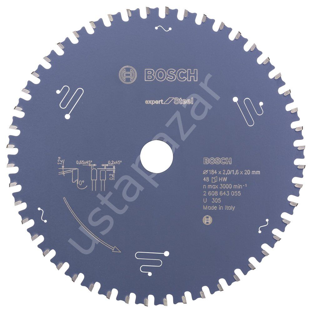 Bosch - Expert Serisi Metal için Daire Testere Bıçağı 184*20 mm 48 Diş 2608643055