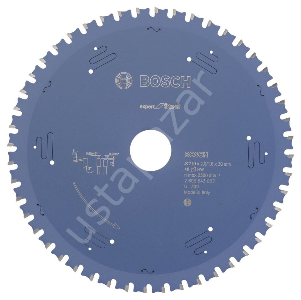 Bosch - Expert Serisi Metal için Daire Testere Bıçağı 210*30 mm 48 Diş 2608643057