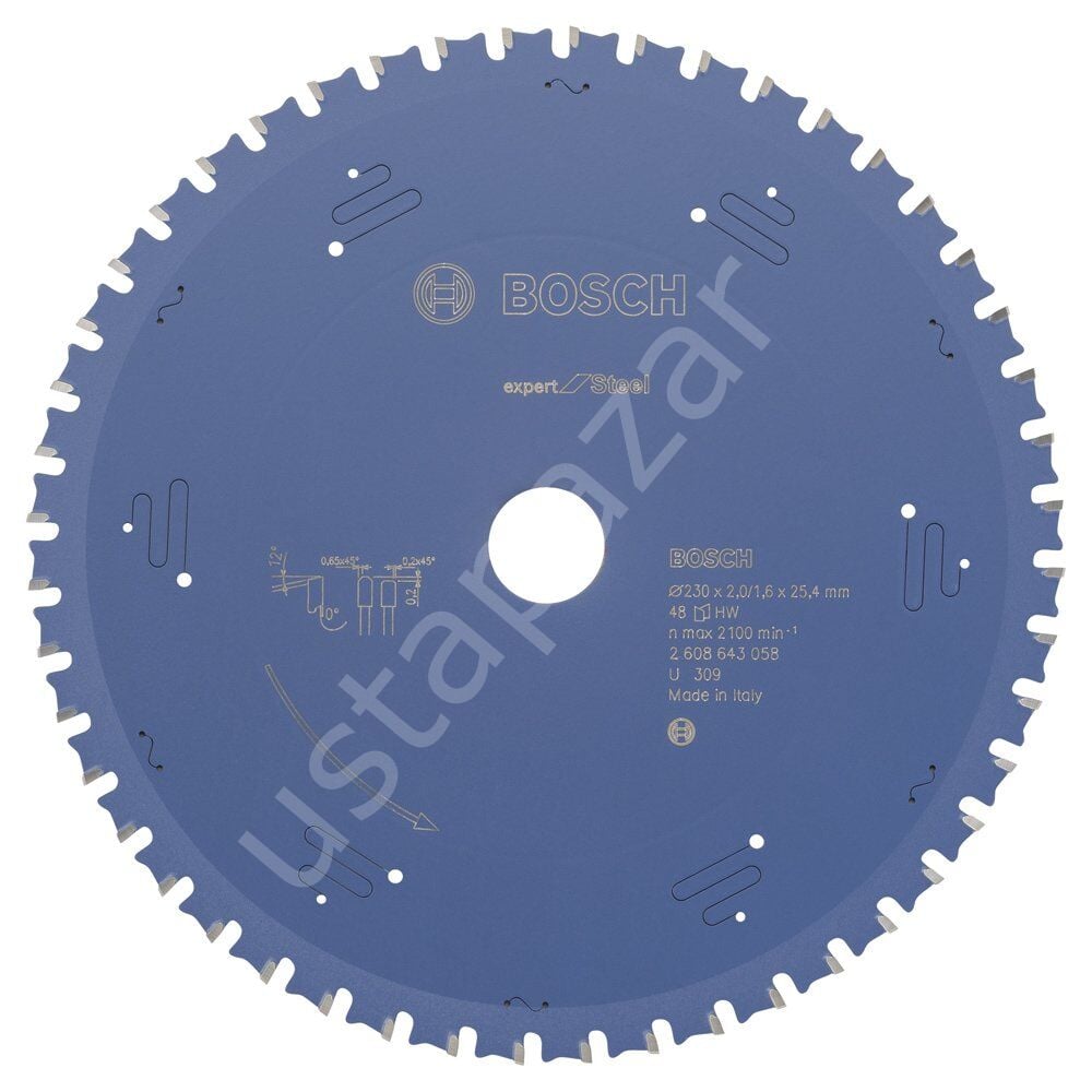 Bosch - Expert Serisi Metal için Daire Testere Bıçağı 235*25,40 mm 48 Diş 2608643058