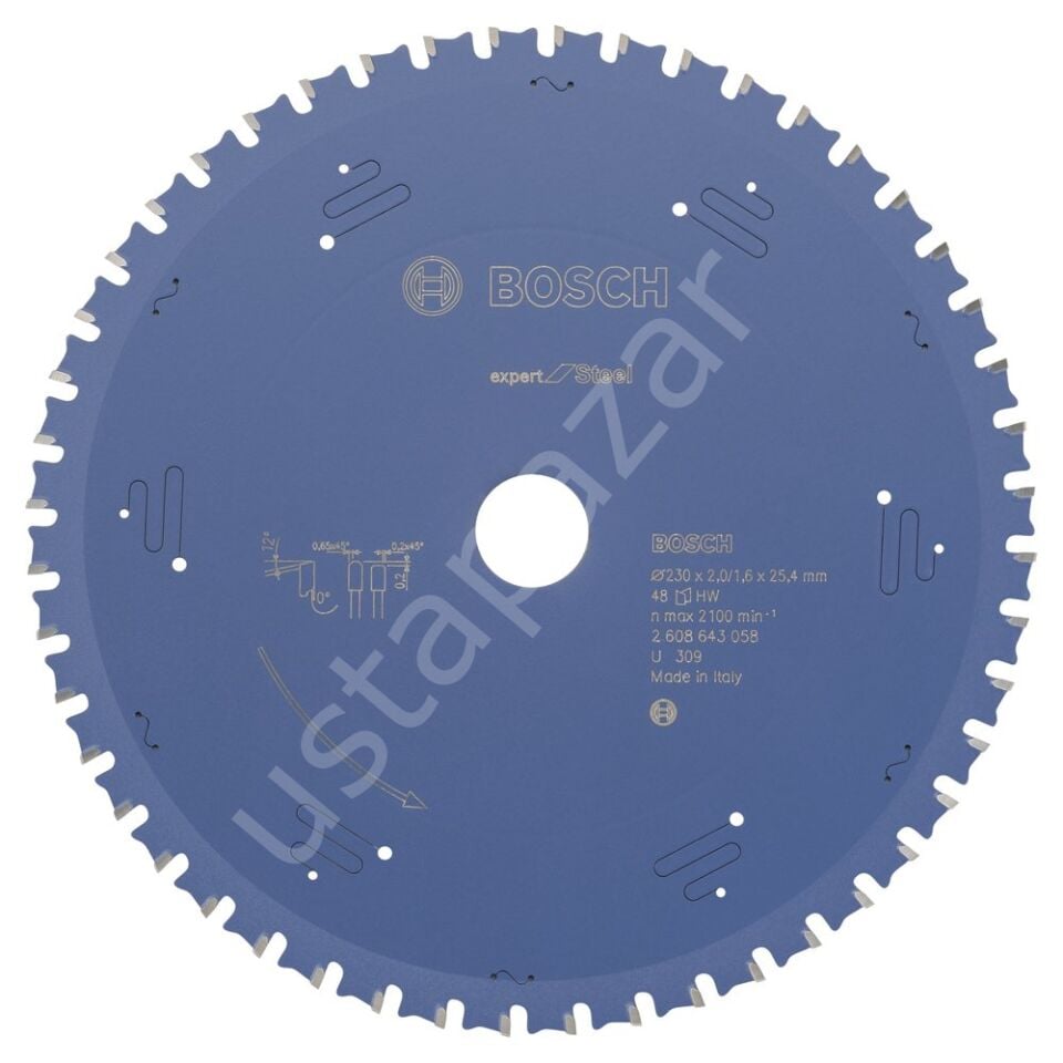 Bosch - Expert Serisi Metal için Daire Testere Bıçağı 235*25,40 mm 48 Diş 2608643058