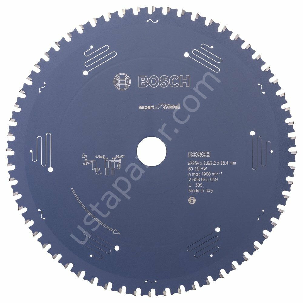 Bosch - Expert Serisi Metal için Daire Testere Bıçağı 254*25,40 mm 60 Diş 2608643059
