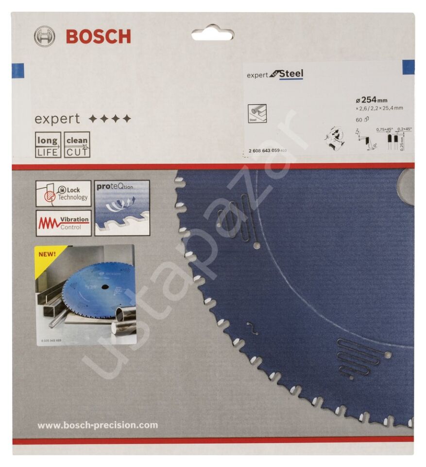 Bosch - Expert Serisi Metal için Daire Testere Bıçağı 254*25,40 mm 60 Diş 2608643059