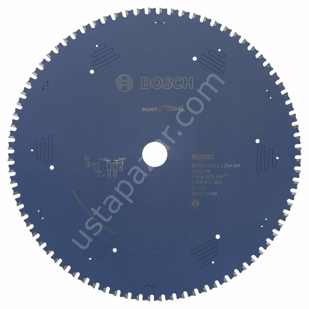Bosch - Expert Serisi Metal için Daire Testere Bıçağı 305*25,40 mm 80 Diş 2608643061