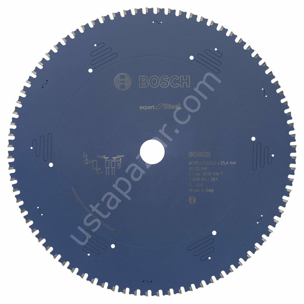 Bosch - Expert Serisi Metal için Daire Testere Bıçağı 305*25,40 mm 80 Diş 2608643061