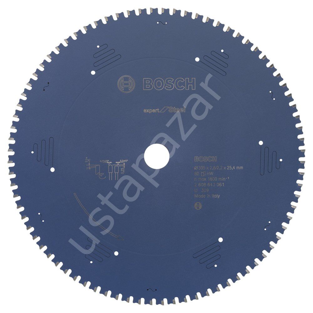 Bosch - Expert Serisi Metal için Daire Testere Bıçağı 305*25,40 mm 80 Diş 2608643061