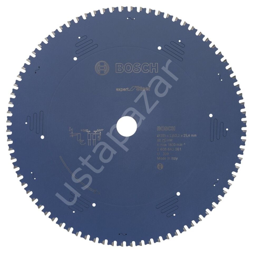 Bosch - Expert Serisi Metal için Daire Testere Bıçağı 305*25,40 mm 80 Diş 2608643061