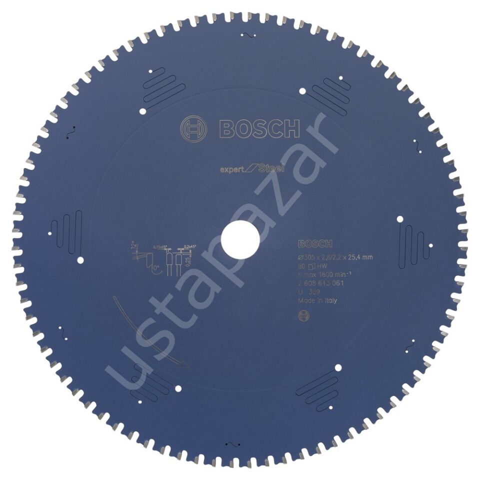 Bosch - Expert Serisi Metal için Daire Testere Bıçağı 305*25,40 mm 80 Diş 2608643061
