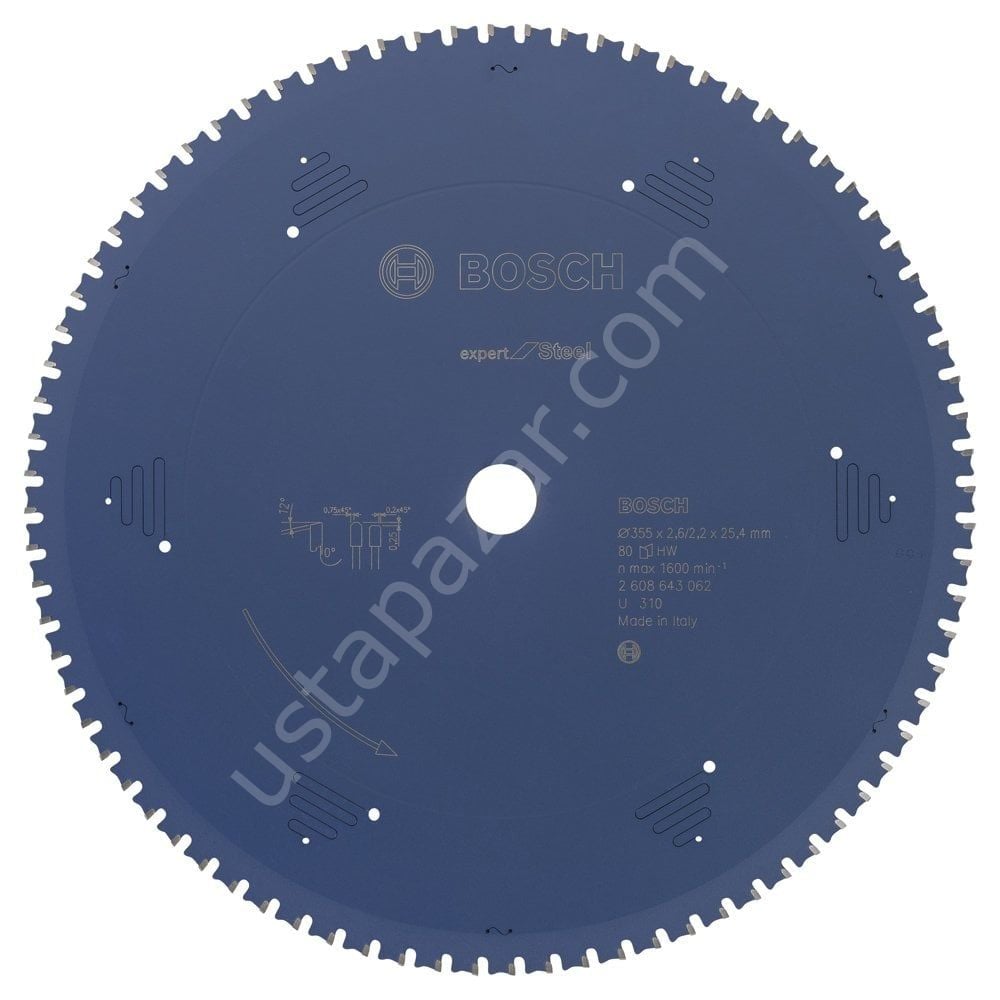 Bosch - Expert Serisi Metal için Daire Testere Bıçağı 355*25,40 mm 80 Diş 2608643062