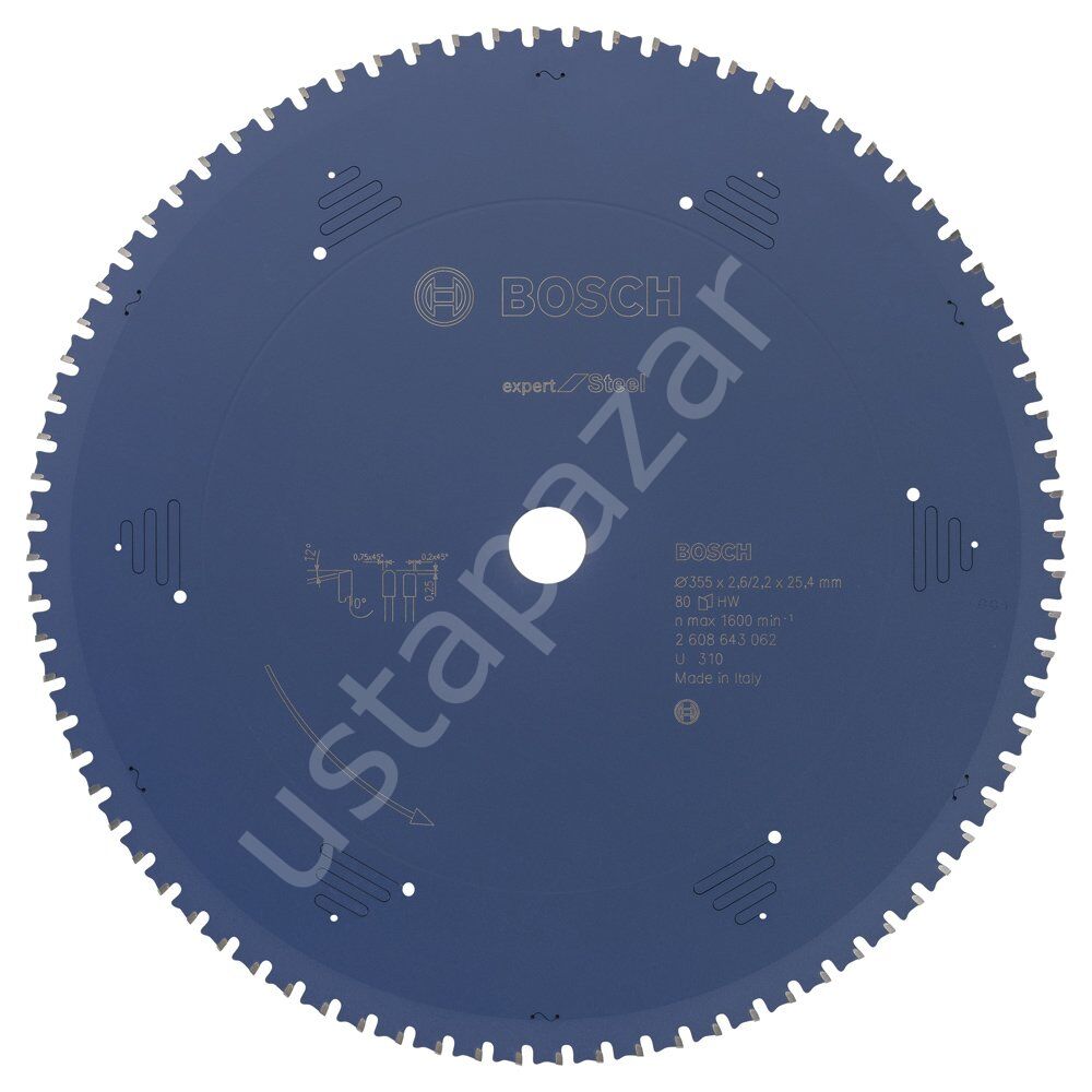 Bosch - Expert Serisi Metal için Daire Testere Bıçağı 355*25,40 mm 80 Diş 2608643062
