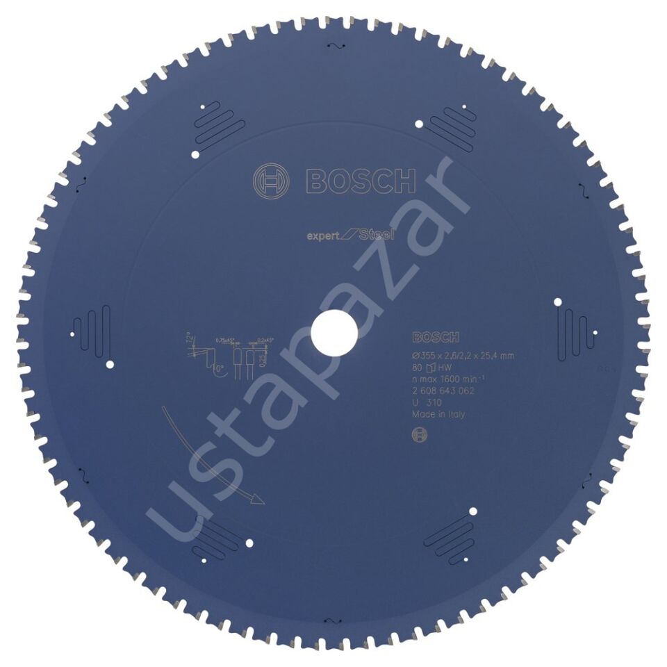 Bosch - Expert Serisi Metal için Daire Testere Bıçağı 355*25,40 mm 80 Diş 2608643062