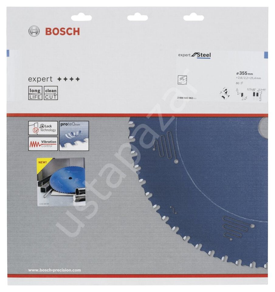 Bosch - Expert Serisi Metal için Daire Testere Bıçağı 355*25,40 mm 80 Diş 2608643062