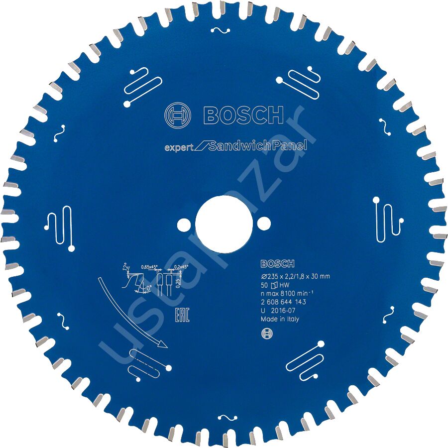 Bosch - Expert Serisi Çelik Levhalı Sandviç Panelleri için Daire Testere Bıçağı 235*30 mm 50 Diş 2608644143
