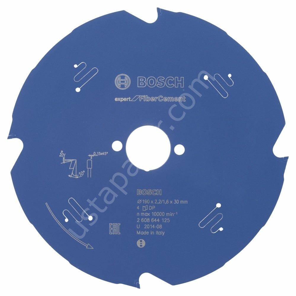 Bosch - Expert Serisi Lifli Çimento Ve Alçıpan için Daire Testere Bıçağı 190*30 mm 4 Diş 2608644125