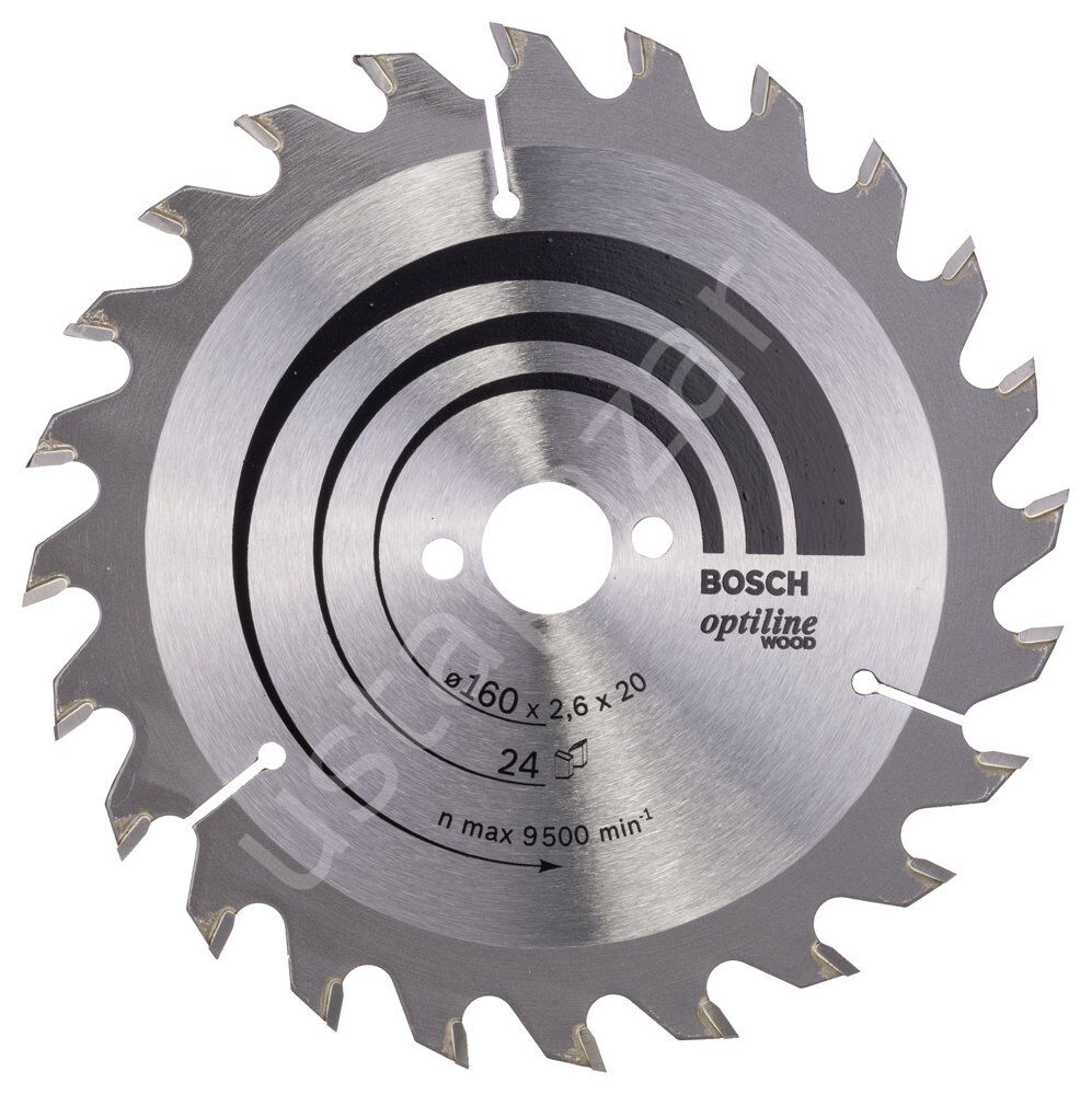 Bosch - Optiline Serisi Ahşap için Daire Testere Bıçağı 160*20/16 mm 24 Diş 2608640596