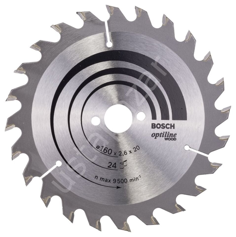 Bosch - Optiline Serisi Ahşap için Daire Testere Bıçağı 160*20/16 mm 24 Diş 2608640596