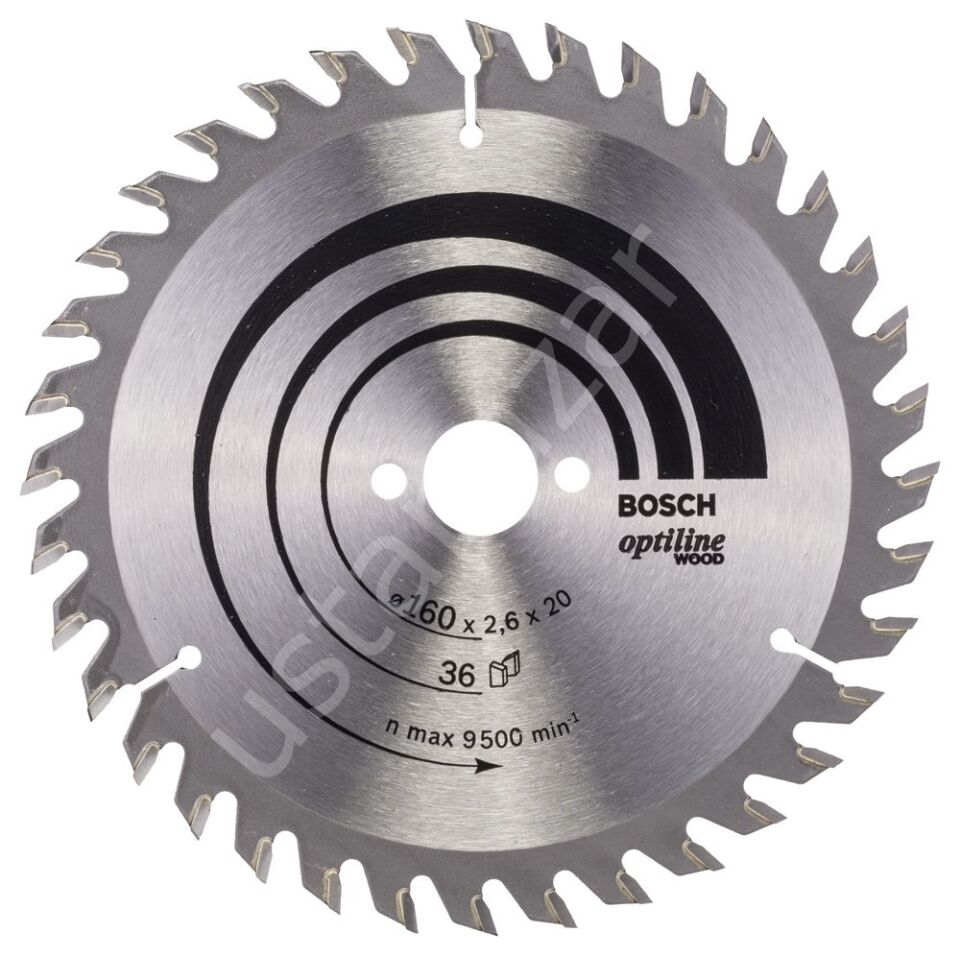 Bosch - Optiline Serisi Ahşap için Daire Testere Bıçağı 160*20/16 mm 36 Diş 2608640597