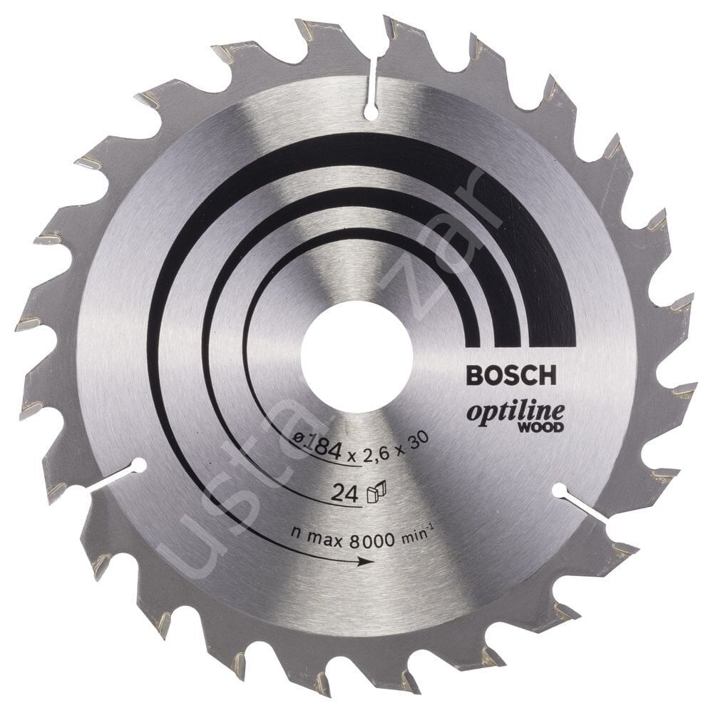 Bosch - Optiline Serisi Ahşap için Daire Testere Bıçağı 184*30 mm 24 Diş 2608640610