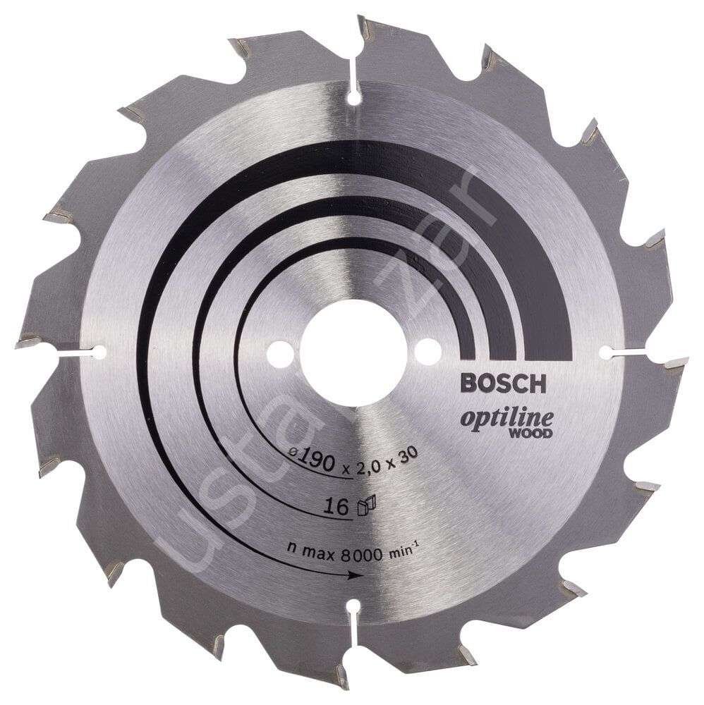 Bosch - Optiline Serisi Ahşap için Daire Testere Bıçağı 190*30 mm 16 Diş 2608641184