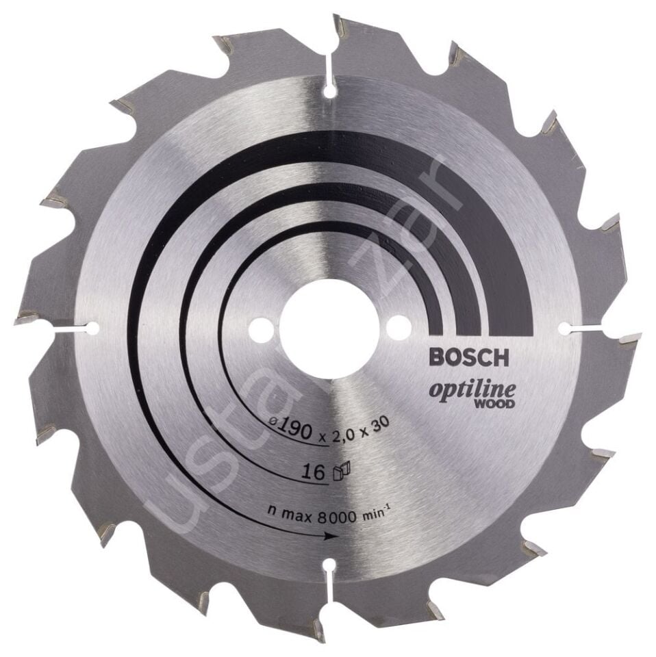 Bosch - Optiline Serisi Ahşap için Daire Testere Bıçağı 190*30 mm 16 Diş 2608641184
