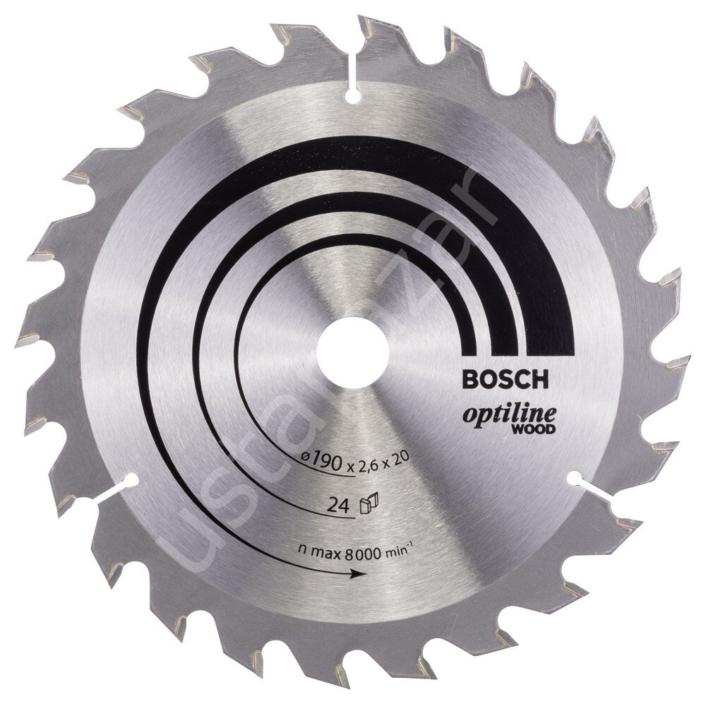 Bosch - Optiline Serisi Ahşap için Daire Testere Bıçağı 190*20/16 mm 24 Diş 2608640612