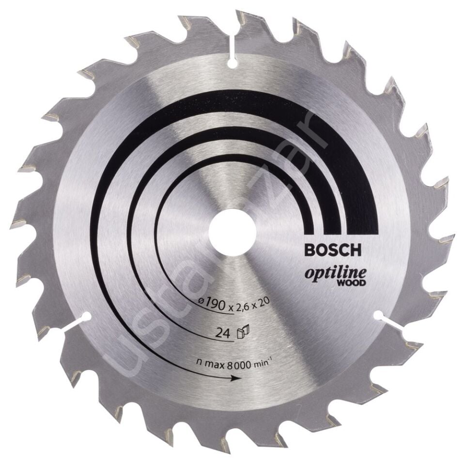 Bosch - Optiline Serisi Ahşap için Daire Testere Bıçağı 190*20/16 mm 24 Diş 2608640612