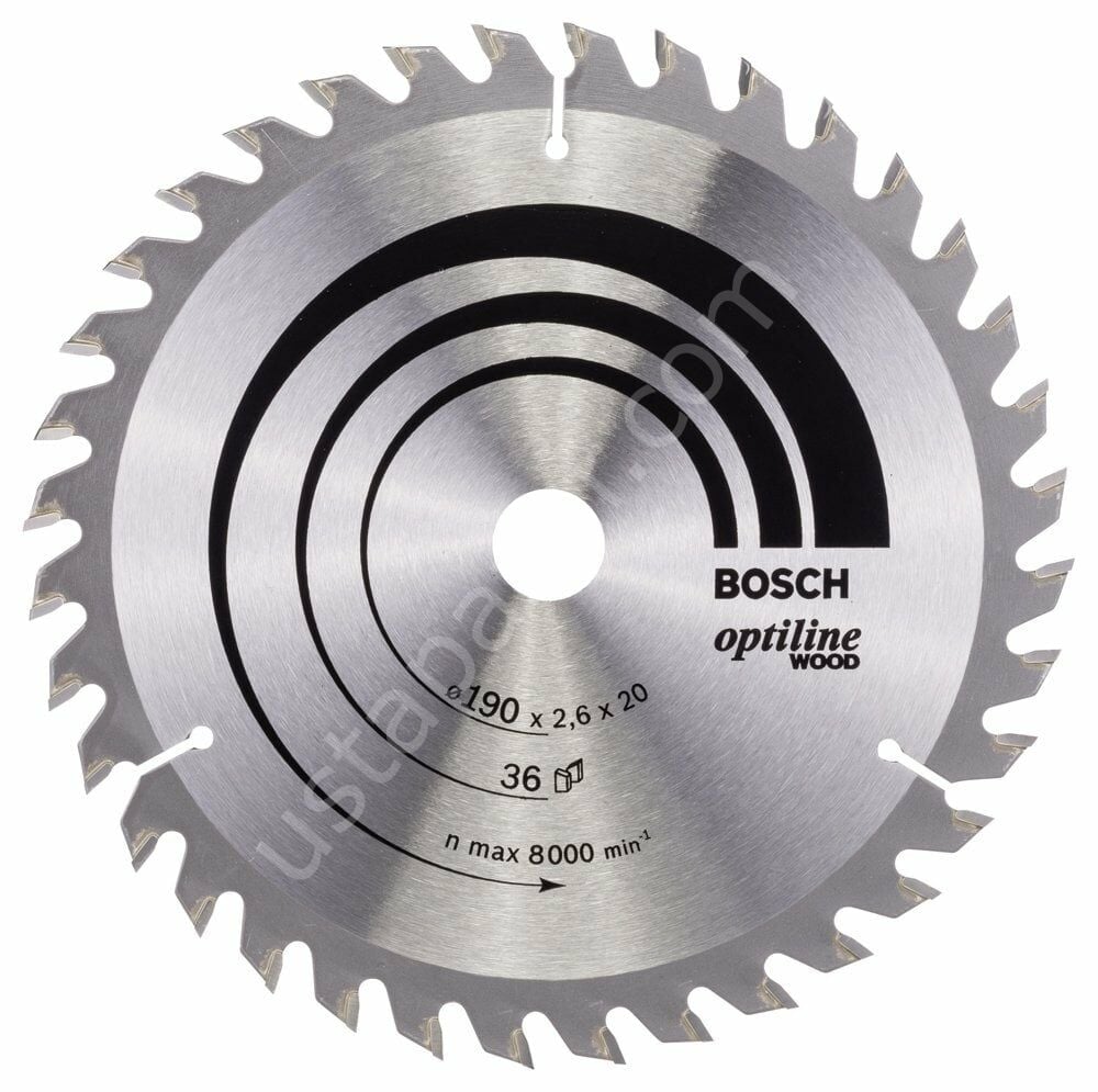 Bosch - Optiline Serisi Ahşap için Daire Testere Bıçağı 190*20/16 mm 36 Diş 2608640613