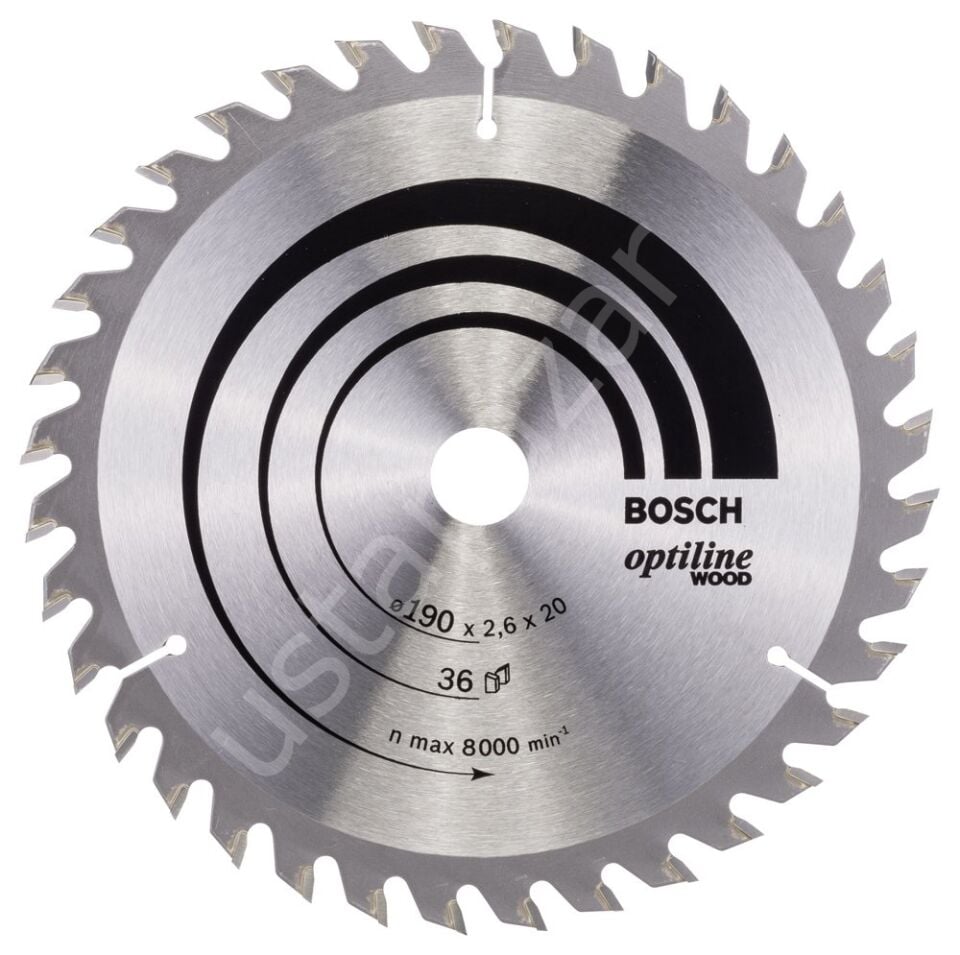 Bosch - Optiline Serisi Ahşap için Daire Testere Bıçağı 190*20/16 mm 36 Diş 2608640613