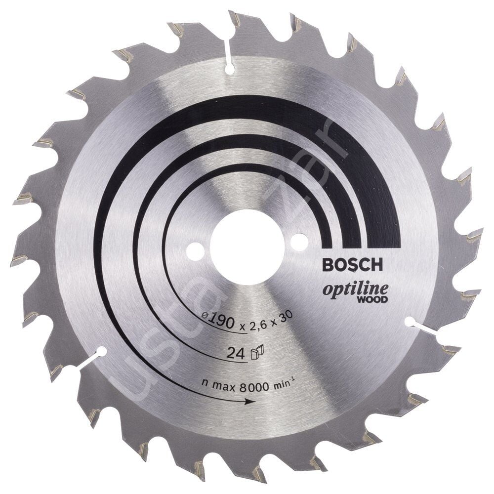 Bosch - Optiline Serisi Ahşap için Daire Testere Bıçağı 190*30 mm 24 Diş 2608640615