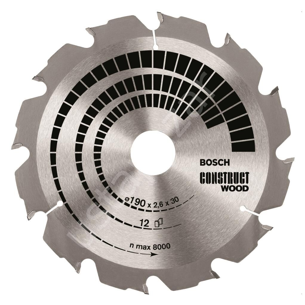 Bosch - Optiline Serisi İnşaat Ahşabı için Daire Testere Bıçağı 190*30 mm 12 Diş 2608640633