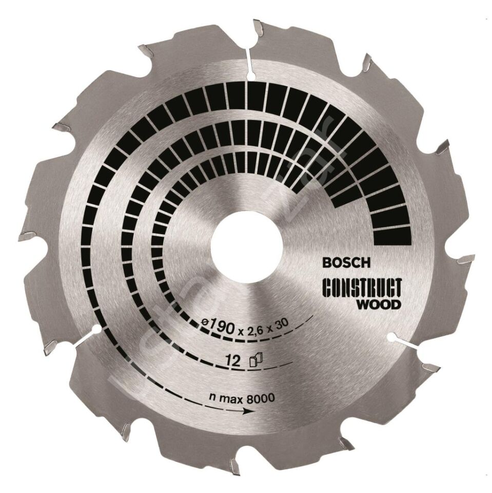 Bosch - Optiline Serisi İnşaat Ahşabı için Daire Testere Bıçağı 190*30 mm 12 Diş 2608640633