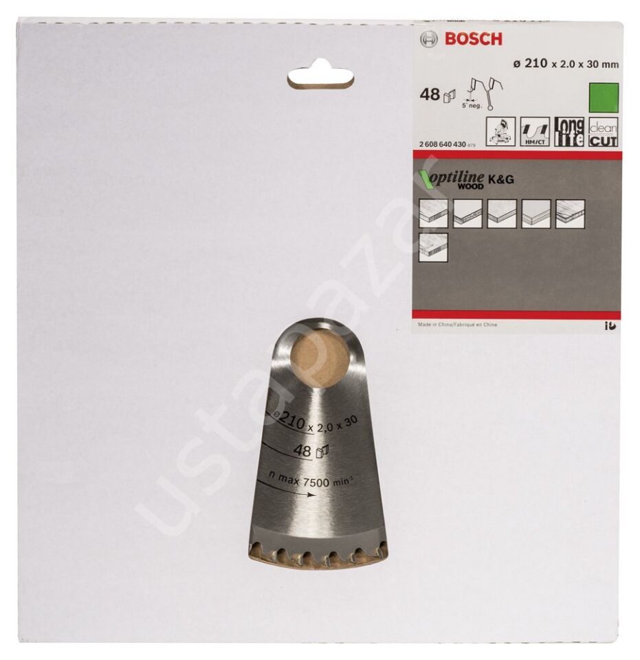 Bosch - Optiline Serisi Ahşap için Daire Testere Bıçağı 210*30 mm 48 Diş 2608640430