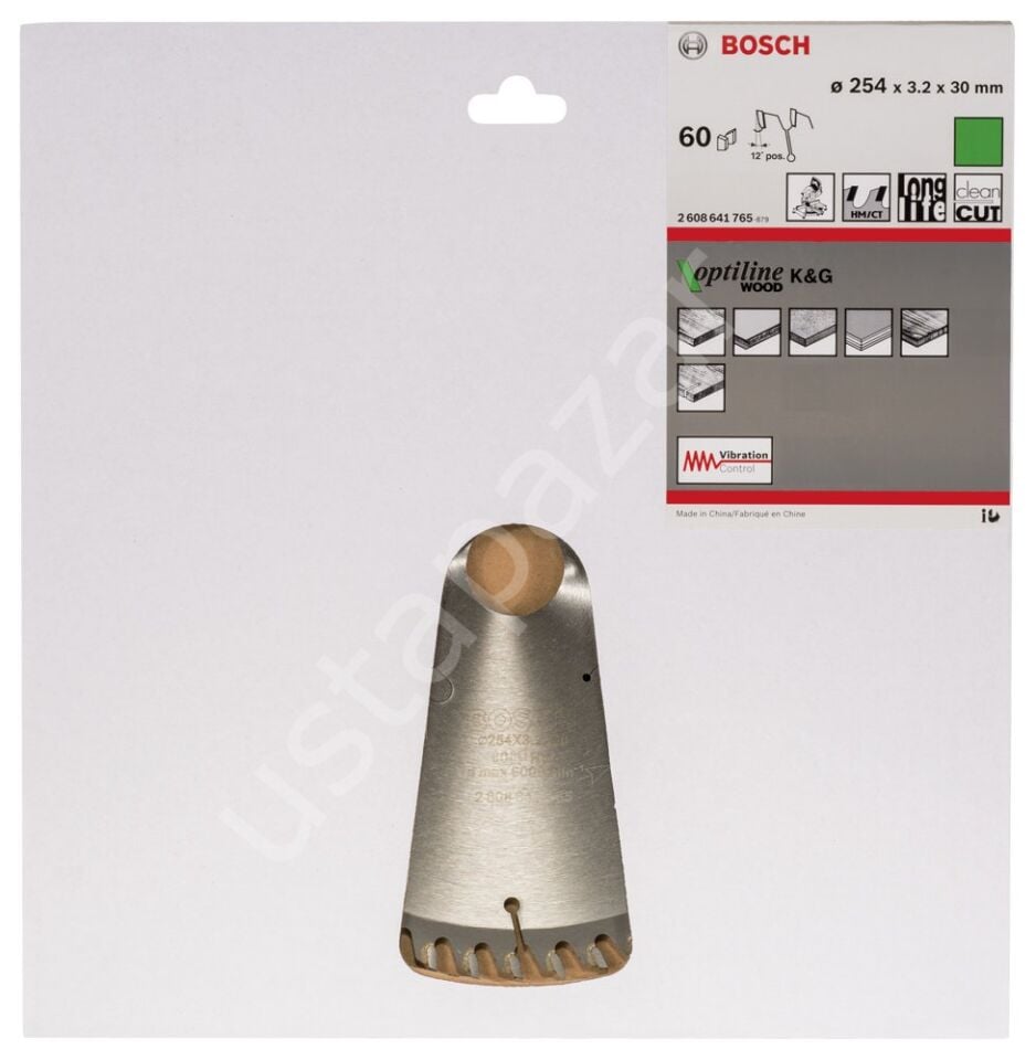 Bosch - Optiline Serisi Ahşap için Daire Testere Bıçağı 254*30 mm 60 Diş 2608641765