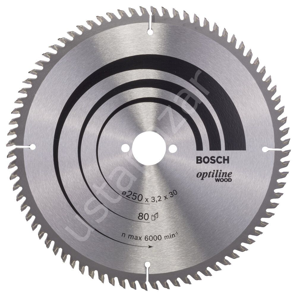 Bosch - Optiline Serisi Ahşap için Daire Testere Bıçağı 250*30 mm 80 Diş 2608640660