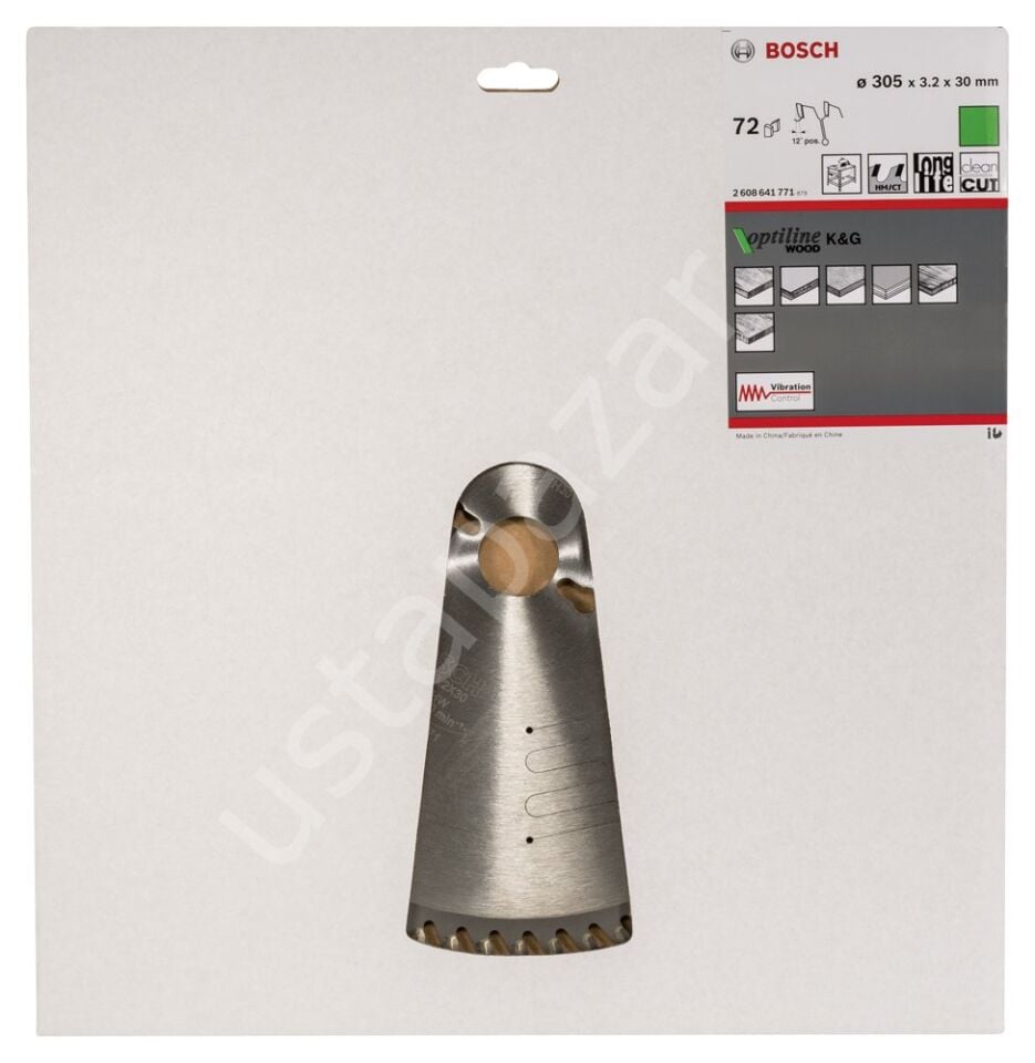Bosch - Optiline Serisi Ahşap için Daire Testere Bıçağı 305*30 mm 72 Diş 2608641771