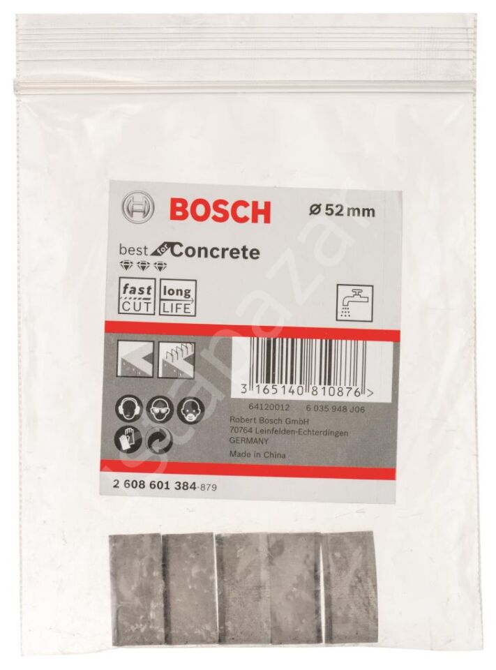 Bosch - Best Serisi Elmas Sulu Karot Uç Segmanı 52 mm İçin 5 Parça 2608601384