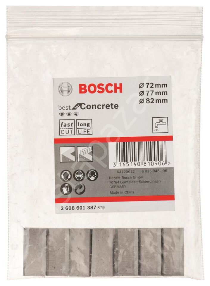 Bosch - Best Serisi Elmas Sulu Karot Uç Segman 72-77-82 mm İçin 7 Parça 2608601387