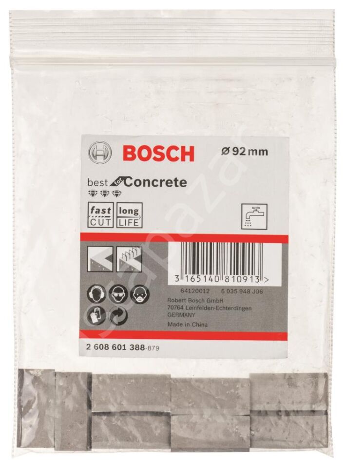 Bosch - Best Serisi Elmas Sulu Karot Uç Segmanı 92 mm İçin 6 Parça 2608601388