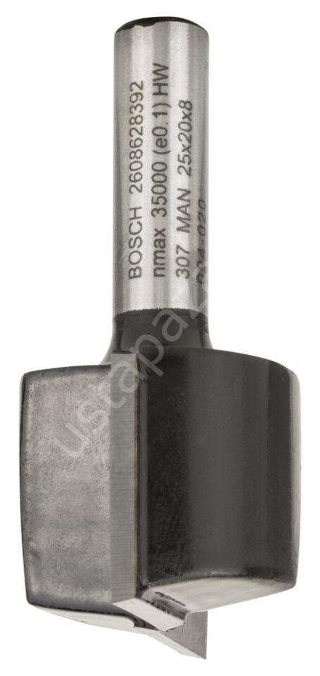 Bosch - Standard Seri Ahşap İçin Çift Oluklu, Sert Metal Düz Freze Ucu 8*25*51mm 2608628392
