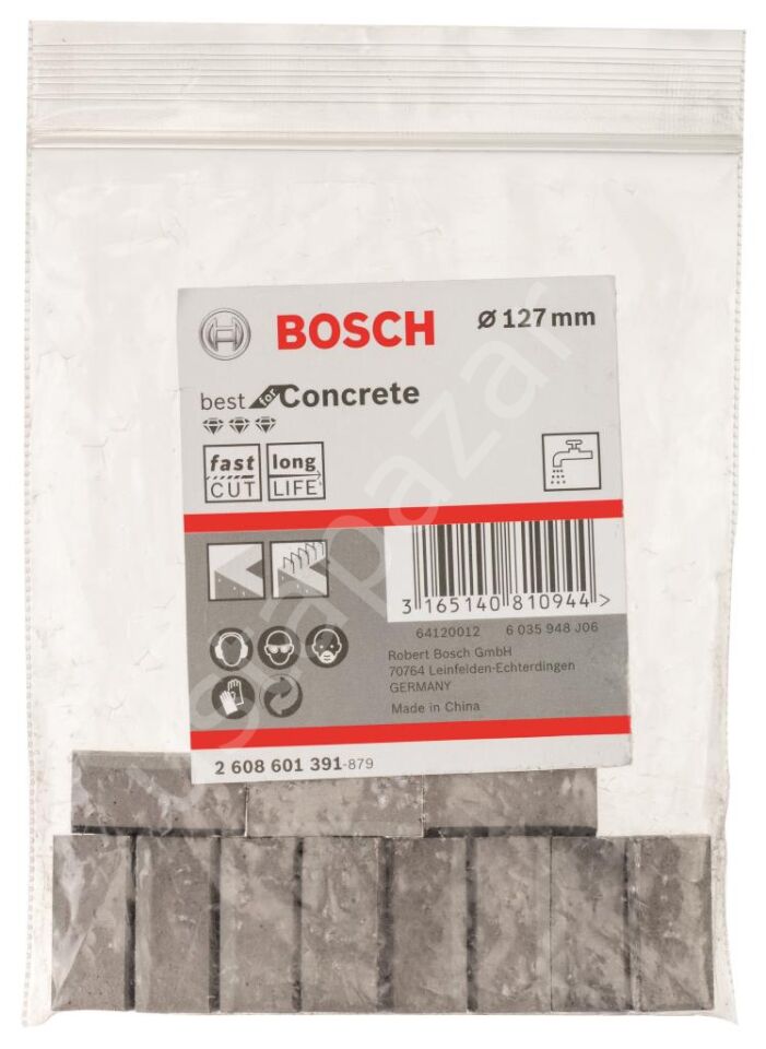 Bosch - Best Serisi Elmas Sulu Karot Uç Segmanı 127 mm İçin 11 Parça 2608601391