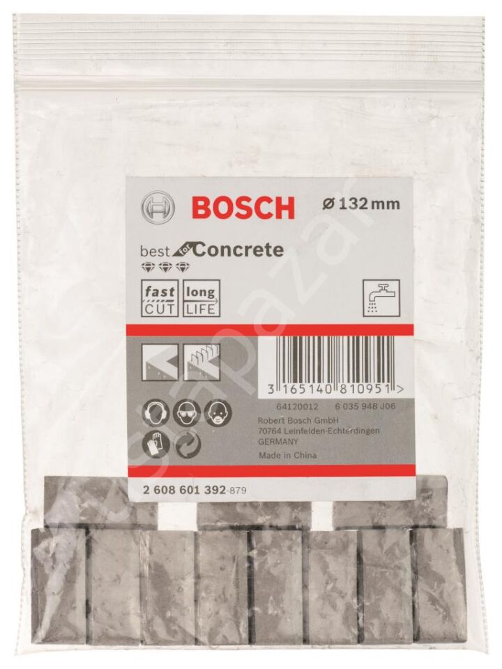 Bosch - Best Serisi Elmas Sulu Karot Uç Segmanı 132 mm İçin 11 Parça 2608601392