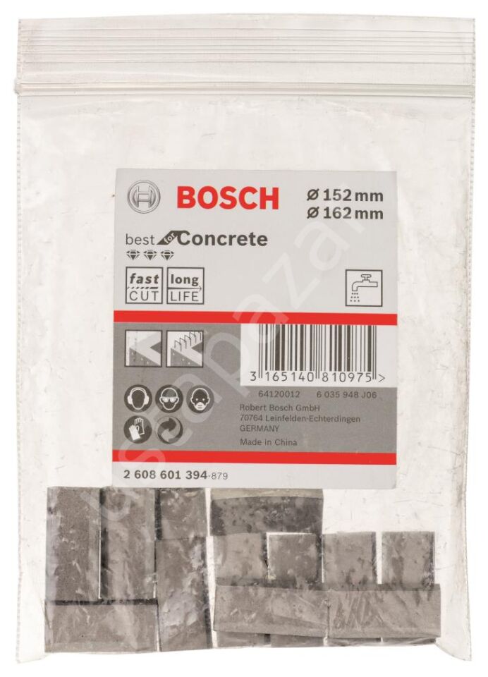 Bosch - Best Serisi Elmas Sulu Karot Uç Segmanı 152-162 mm İçin 12 Parça 2608601394