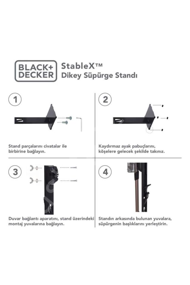 Black+Decker Stable x Dikey Süpürge Standı
