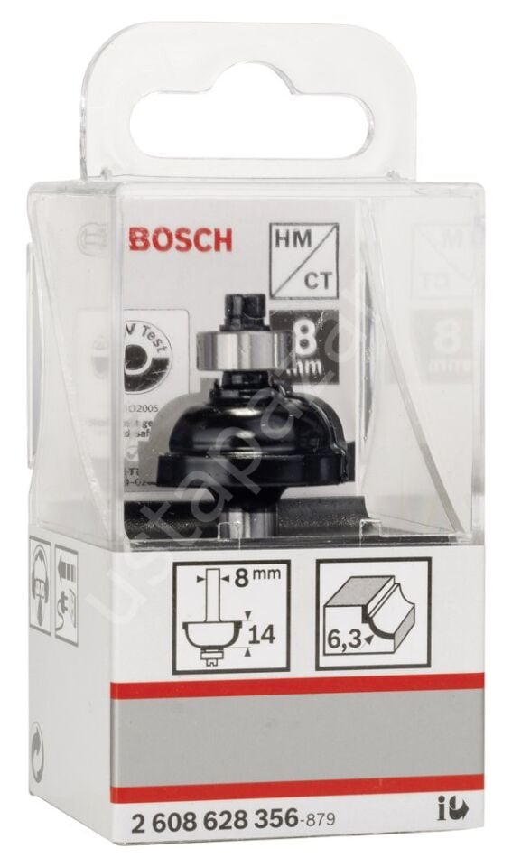 Bosch - Standard Seri Ahşap İçin Çift Oluklu Sert Metal Kenar Biçimlendirme Frezesi 8*28,5*54mm 2608628356