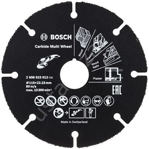 Bosch Carpide Multi Whell Taşlama Için Ahşap Kesme Diski 115 mm (Elmas Uçlu)