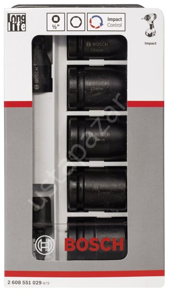 Bosch - Impact Control Serisi 7 Parçalı Lokma Anahtarı Takım Seti 2608551029