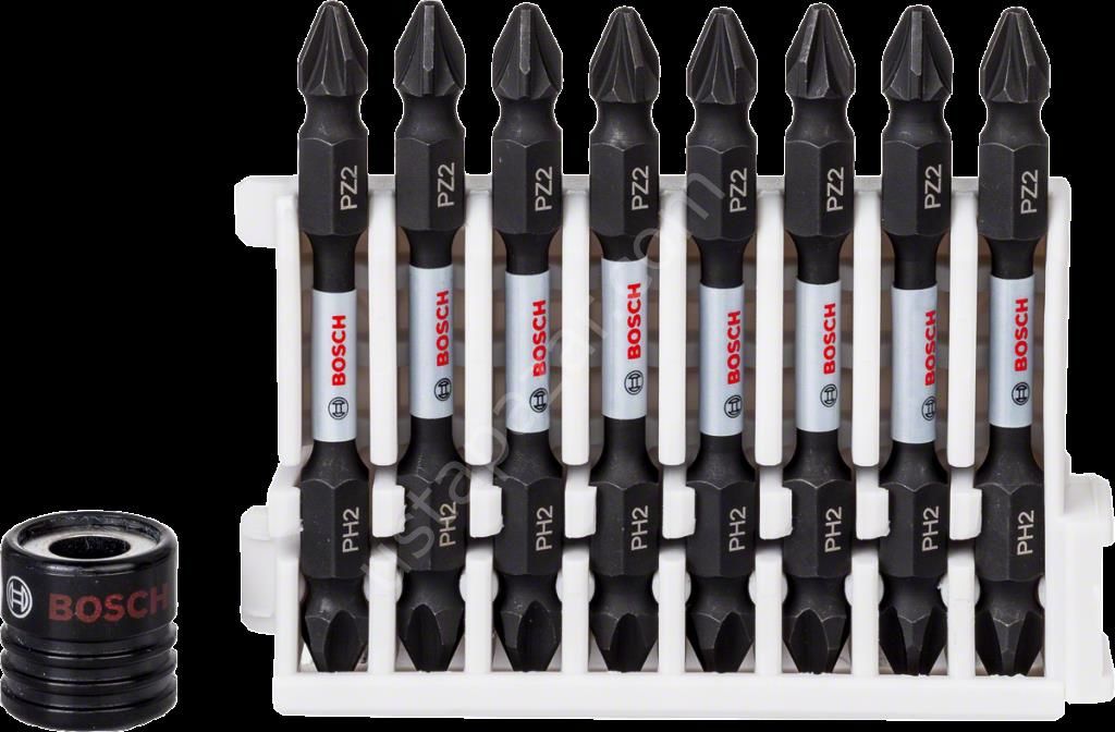 Bosch - Impact Control Serisi Çift Taraflı Vidalama Ucu 8'liPH2/PZ2 *65mm + Mıknatıslı Tutucu 2608522334