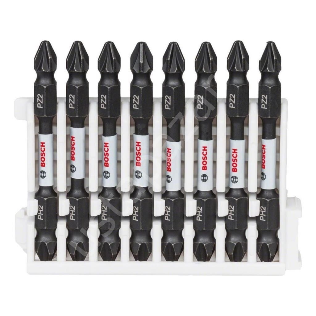 Bosch - Impact Control Serisi Çift Taraflı Vidalama Ucu 8'liPH2/PZ2 *65mm + Mıknatıslı Tutucu 2608522334