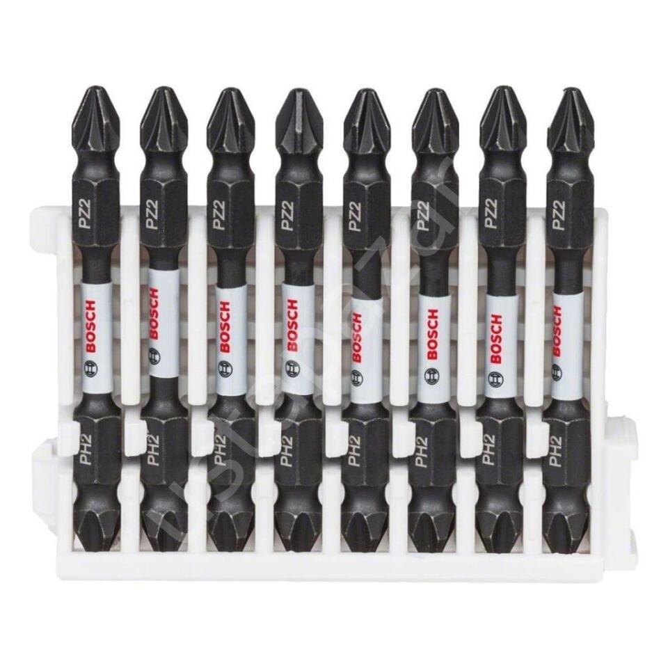 Bosch - Impact Control Serisi Çift Taraflı Vidalama Ucu 8'liPH2/PZ2 *65mm + Mıknatıslı Tutucu 2608522334
