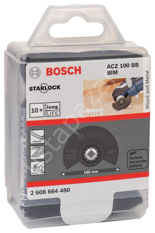 Bosch - Starlock - ACZ 100 BB - BIM Ahşap ve Metal İçin Segman Testere Bıçağı, Bombeli 10'lu 2608664480